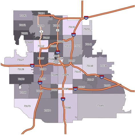 MAP Oklahoma City Zip Code Map